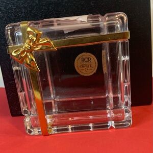 RCR  Italy Crystal Glass Box with Gold Bow